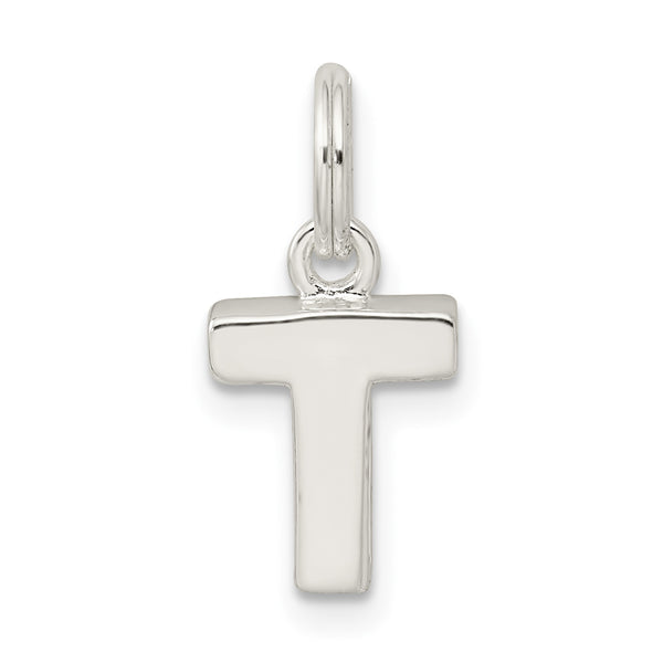 Carat in Karats Sterling Silver Letter T Initial Charm Pendant