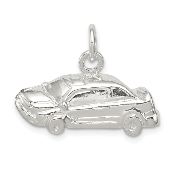 Carat in Karats Sterling Silver Polished Finish Car Charm Pendant (14mm x 25mm)