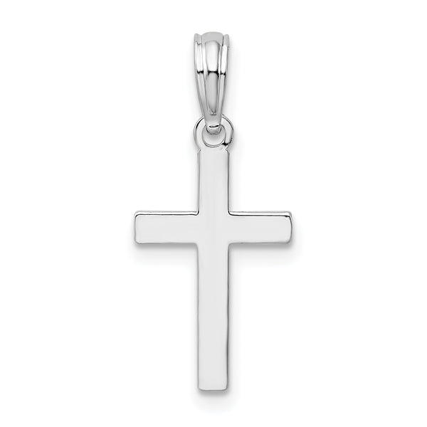 Carat in Karats Sterling Silver Polished Finish Cross Charm Pendant (17.1 mm x 10.3 mm)