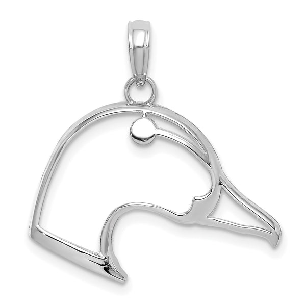 Carat in Karats Sterling Silver Cut-Out Duck Head Charm Pendant