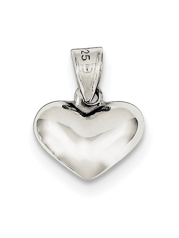 Carat in Karats Sterling Silver Puffed Heart Charm (0.63 Inches x Inches 0.51)