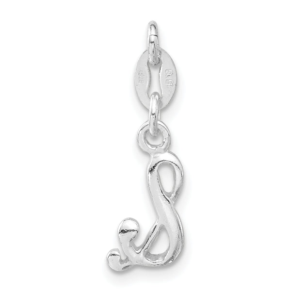 Carat in Karats Sterling Silver Polished Ampersand Symbol Charm Pendant (0.9 Inch x 0.25 Inch)