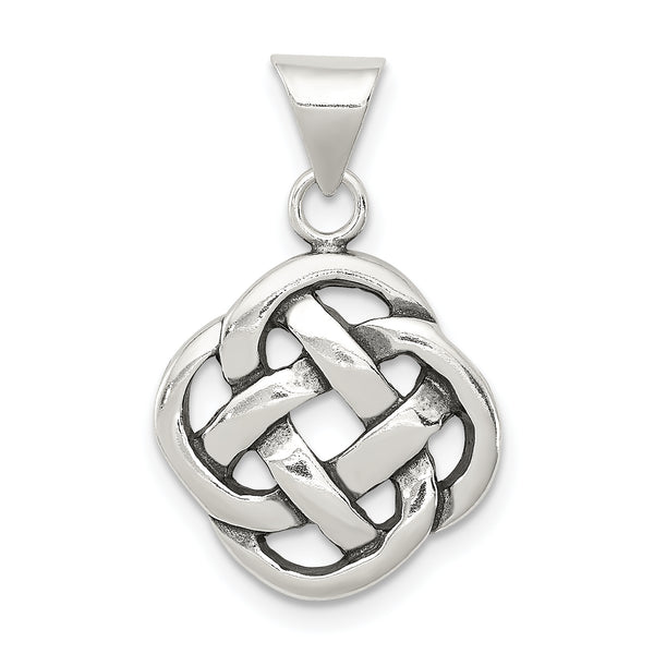 Sterling Silver Antiqued Celtic Knot Pendant (0.87 Inches x Inches 0.47)