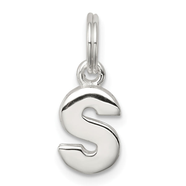 Carat in Karats Sterling Silver Letter S Initial Charm Pendant