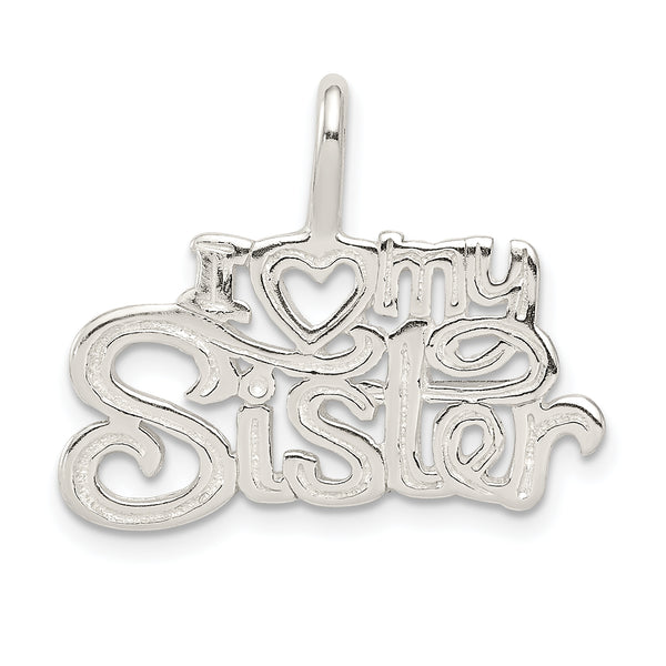 Carat in Karats Sterling Silver Polished I (Heart) My Sister (0.78 Inch x 0.98 Inch)